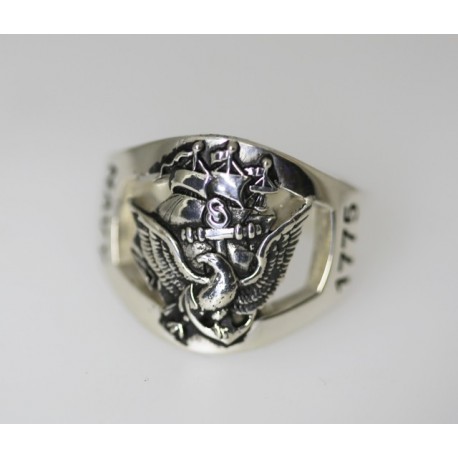 Amazing Custom Sterling Silver Navy Ring made by US Veterans.