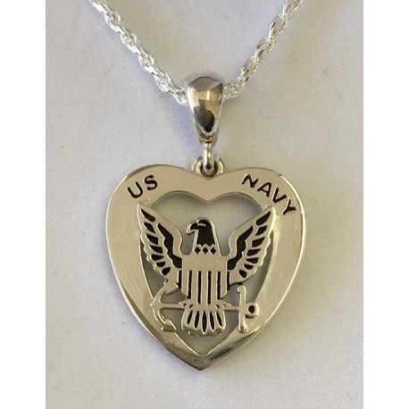 US Navy Heart Necklace